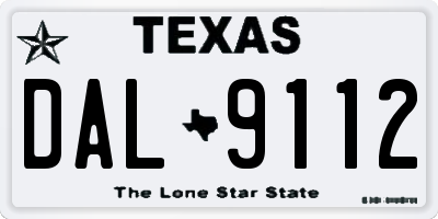 TX license plate DAL9112