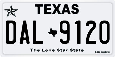 TX license plate DAL9120
