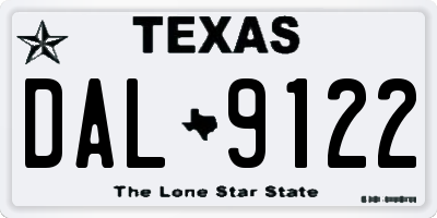 TX license plate DAL9122