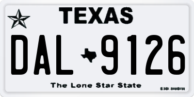 TX license plate DAL9126