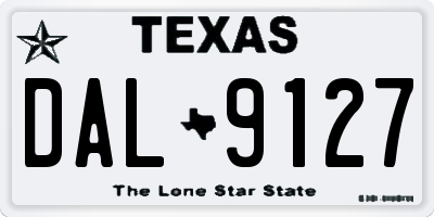TX license plate DAL9127