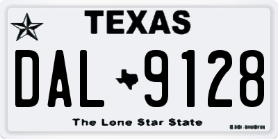 TX license plate DAL9128