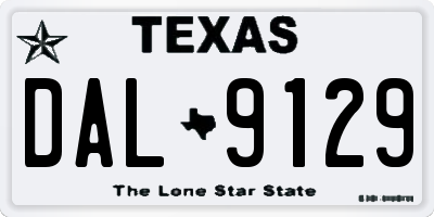 TX license plate DAL9129
