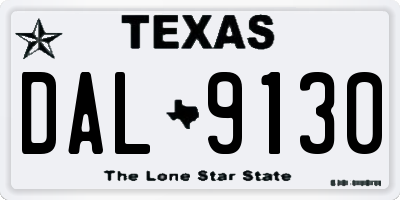 TX license plate DAL9130