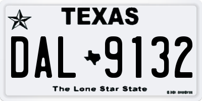 TX license plate DAL9132
