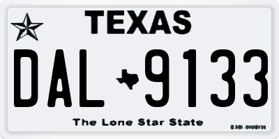 TX license plate DAL9133