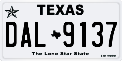 TX license plate DAL9137