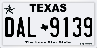 TX license plate DAL9139