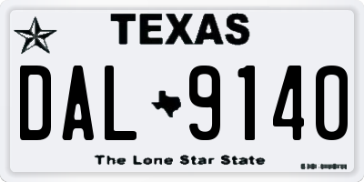 TX license plate DAL9140