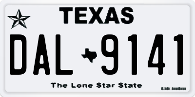 TX license plate DAL9141