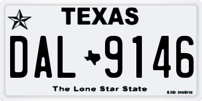 TX license plate DAL9146