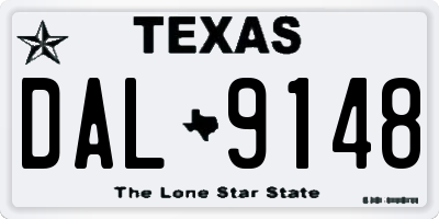 TX license plate DAL9148