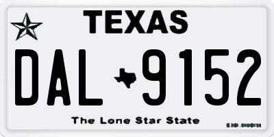 TX license plate DAL9152