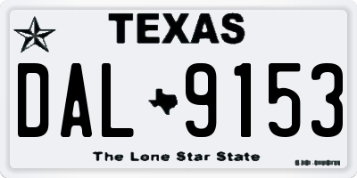 TX license plate DAL9153