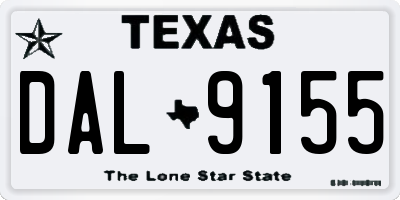 TX license plate DAL9155