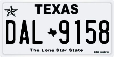 TX license plate DAL9158