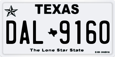 TX license plate DAL9160