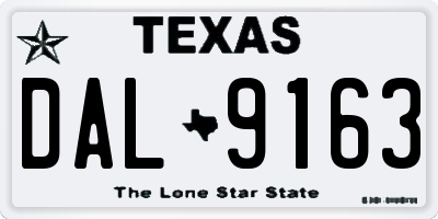 TX license plate DAL9163