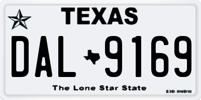 TX license plate DAL9169