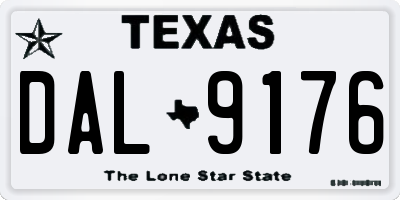 TX license plate DAL9176