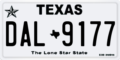 TX license plate DAL9177