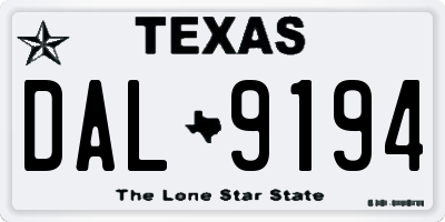 TX license plate DAL9194