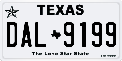 TX license plate DAL9199