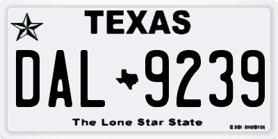 TX license plate DAL9239