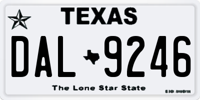 TX license plate DAL9246