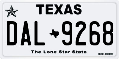 TX license plate DAL9268