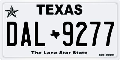 TX license plate DAL9277