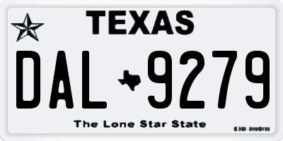 TX license plate DAL9279