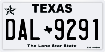 TX license plate DAL9291