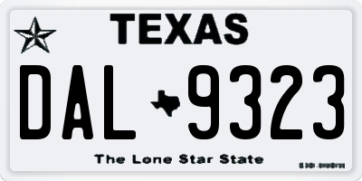 TX license plate DAL9323