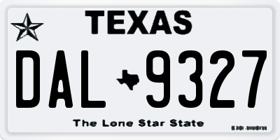 TX license plate DAL9327