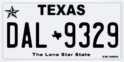TX license plate DAL9329