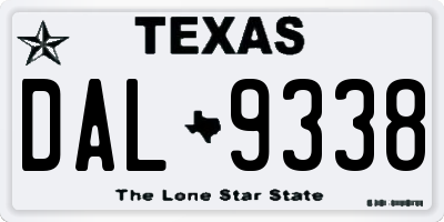 TX license plate DAL9338