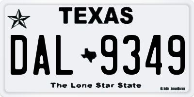 TX license plate DAL9349