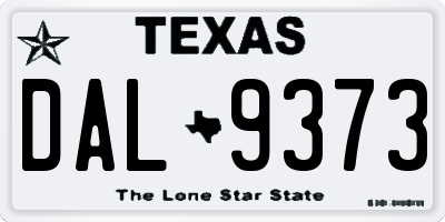 TX license plate DAL9373