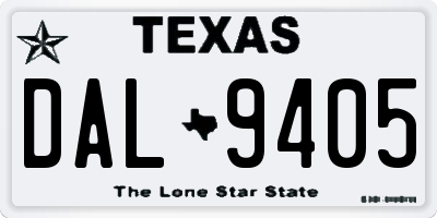 TX license plate DAL9405