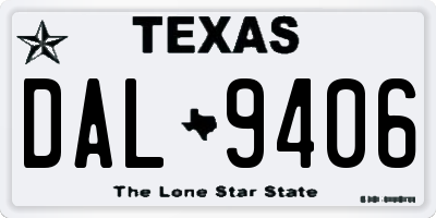 TX license plate DAL9406