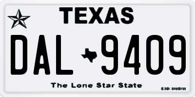 TX license plate DAL9409