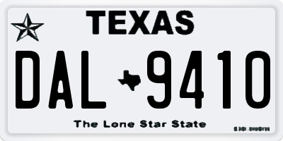 TX license plate DAL9410