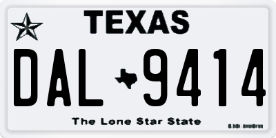 TX license plate DAL9414