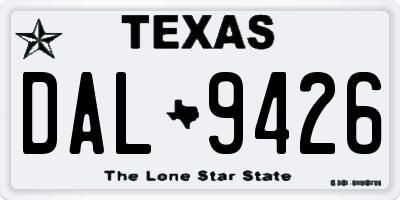 TX license plate DAL9426