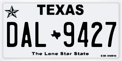 TX license plate DAL9427