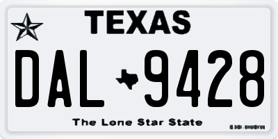 TX license plate DAL9428