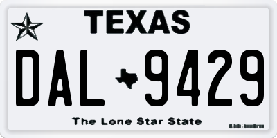 TX license plate DAL9429