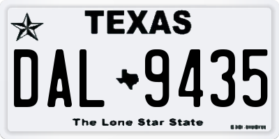 TX license plate DAL9435
