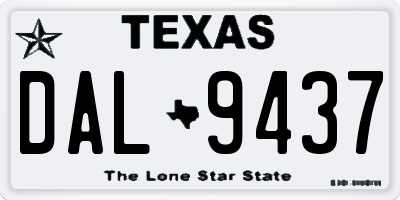 TX license plate DAL9437